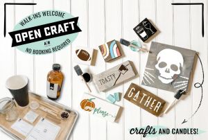 open craft and candles