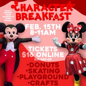 Valentines character breakfast