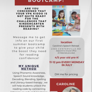 Kindergarten Reading Readiness Bootcamp with Caroline's Speech Retreat