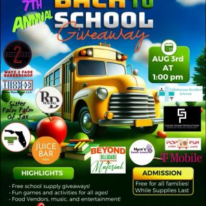 08/03: Annual Back 2 School Giveaway by Building Teamwork Multiplying Growth, Inc