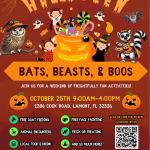 10/25: Bats, Beasts, and Boos at North Florida Wildlife Center