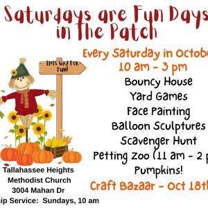 10/03, 10/10, 10/17, 10/24, 10/31: Tallahassee Heights Pumpkin Patch Family Fun