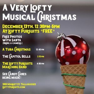 12/13: A Very Lofty Musical Christmas and Candy Cane Making at Lofty Pursuits