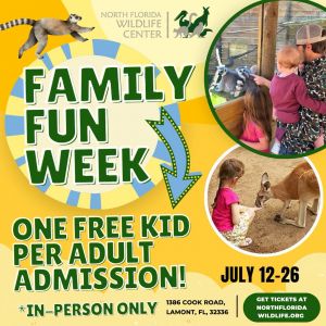 Family Fun Weeks with North Florida Wildlife Center 7/12-7/26