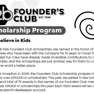 O2B Kids Founders Club Scholarship Program