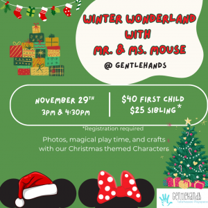 11/29: Winter Wonderland with Mr. and Mrs. Mouse at Gentle Hands