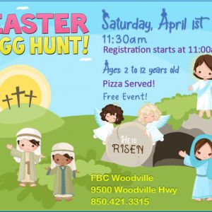 04/01: Easter Egg Hunt at First Baptist Church Woodville