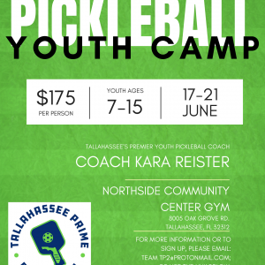 Tallahassee Prime Pickleball Summer Camp