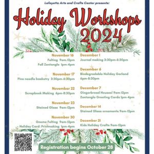 12/07: Kids Gingerbread Construction Workshop at Lafayette Arts and Crafts Center