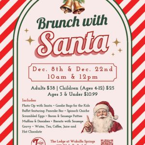 12/08, 12/22: Brunch with Santa at The Lodge at Wakulla Springs